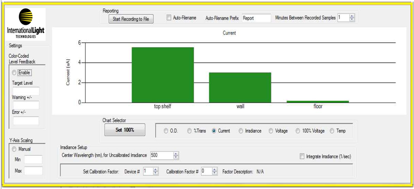 ILT1000 software bar screen