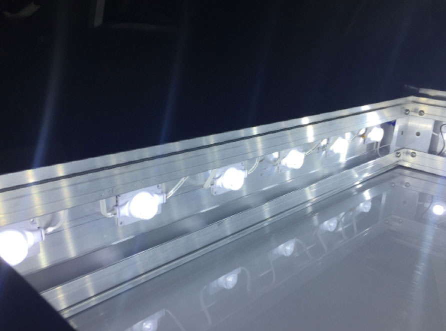 Light Edge LED Sign Modules Mounted in Cabinet