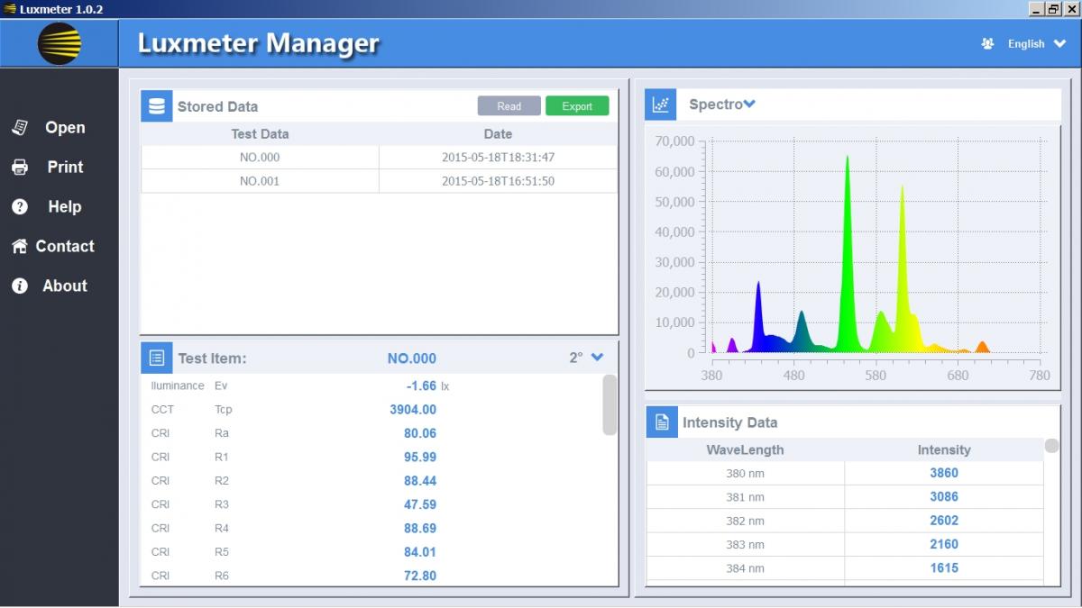 ILT350 luxmeter manager