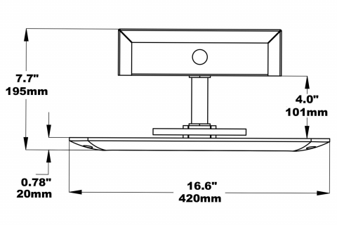 Ultra Slim Canopy Light Mechanical Drawing